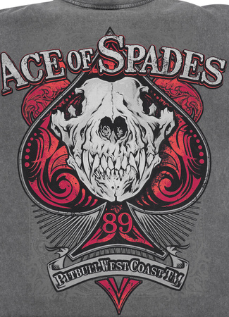 T-shirt PIT BULL Denim Washed ACE OF SPADES 2 grafitowy