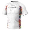 Short Sleeve rashguard EXTREME HOBBY PODRÓŻE WOJOWNIKA FLAGI biały