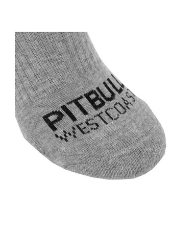 Długie skarpetki PIT BULL HIGH ANKLE TNT THIN szare cienkie - 3 pary
