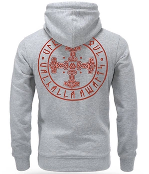 Bluza DOBERMANS THORS CROSS BK386 kaptur szara