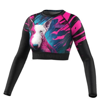 Crop top longsleeve damski  EXTREME HOBBY VIVID BULTERIER różowy