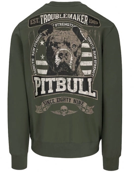 Bluza PIT BULL Tricot Terry TROUBLEMAKER zielona (old green) prosta