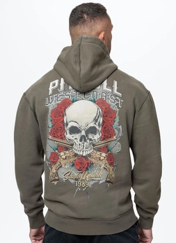 Bluza PIT BULL WASHED SANTA MUERTE major olive kaptur