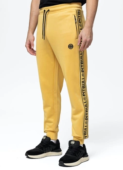 Spodnie dresowe PIT BULL OLDSCHOOL TAPE LOGO TERRY pale yellow