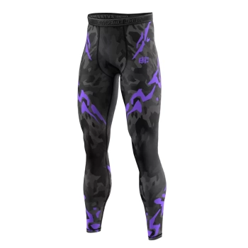 Legginsy męskie EXTREME HOBBY BLACK PANTHER fioletowe