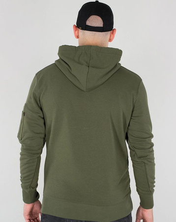 Bluza ALPHA INDUSTRIES X-FIT oliwkowa (dark green) kaptur 158321 257