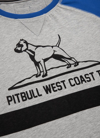 Longsleeve PIT BULL Garment Washed Raglan CALIFORNIA szaro-niebieski