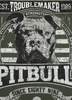 T-shirt PIT BULL TROUBLEMAKER old green