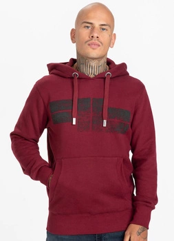 Bluza PIT BULL CLASSIC LOGO bordowa kaptur