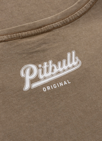 T-shirt damski PIT BULL Denim Washed ANGEL LOGO brązowy (coyote brown)