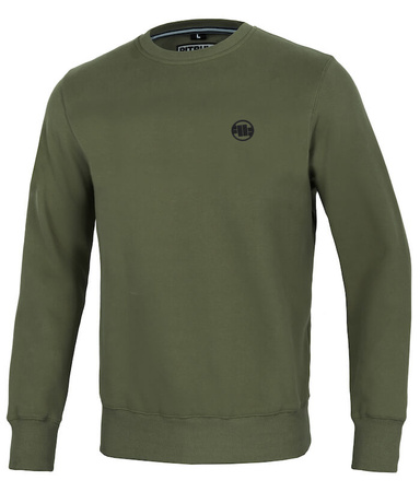 Bluza PIT BULL SMALL LOGO oliwkowa (dark olive) prosta