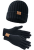 Zestaw czapka zimowa + rękawiczki LONSDALE LONDON DEAZLEY czarny
