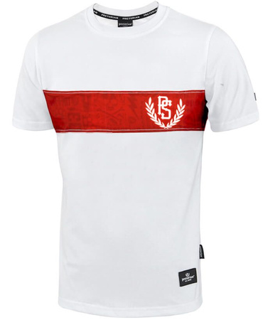 T-shirt PRETORIAN TROUBLE RED STRAP biały