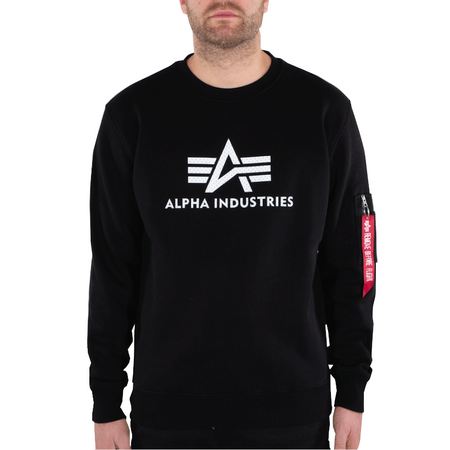 Bluza ALPHA INDUSTRIES 3D LOGO czarna prosta 118311 03