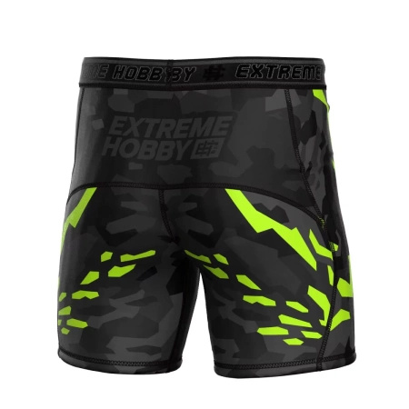 Spodenki EXTREME HOBBY vale tudo BLACK PANTHER limonkowe