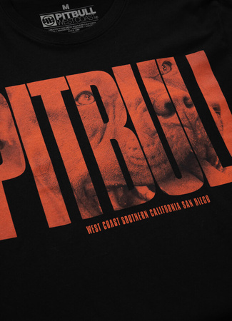 T-shirt PIT BULL ORANGE DOG czarny