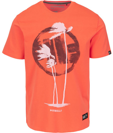 T-shirt PIT BULL PALMS łososiowy (bright salmon)
