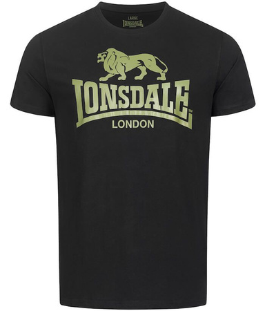 T-shirt LONSDALE LOGO czarno-oliwkowa