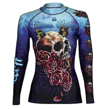 Longsleeve rashguard damski EXTREME HOBBY SKULL 2 niebieskie