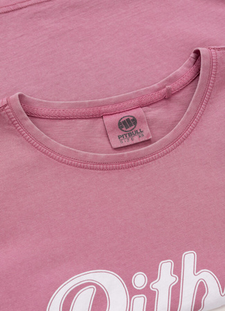 T-shirt damski PIT BULL Denim Washed ANGEL LOGO pink