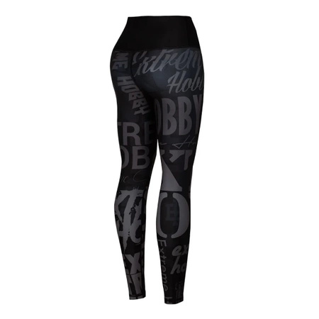 Legginsy sportowe damskie EXTREME HOBBY LETTERS czarny