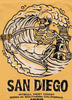 T-shirt PIT BULL SKULL SURF pale yellow