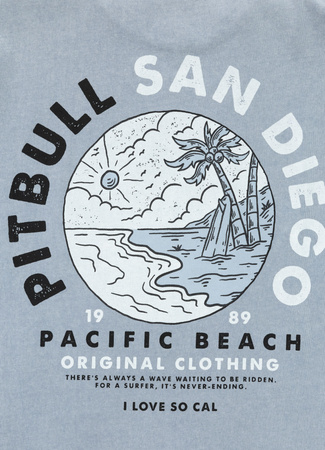 T-shirt PIT BULL Denim Washed PLANET SURF light blue