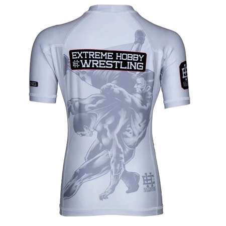 Short sleeve rashguard kids EXTREME HOBBY WRESTLING biały