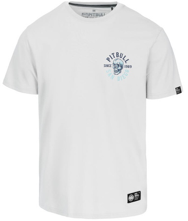 T-shirt PIT BULL SKULL SURF white blue