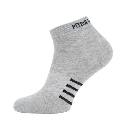 Krótkie skarpetki PIT BULL LOWANKLE THIN szare - 3 pary