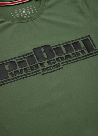 T-shirt PIT BULL SLIM FIT CLASSIC BOXING oliwkowy