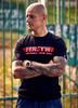 T-shirt OFENSYWA SPORTOWY TRYB ŻYCIA czarno-czerwony