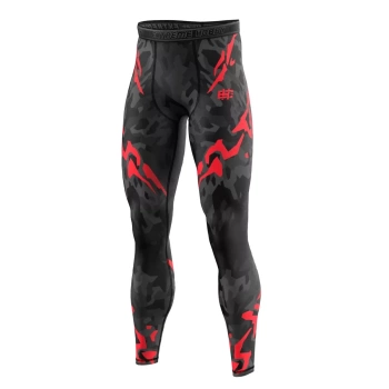 Legginsy męskie EXTREME HOBBY BLACK PANTHER czerwone