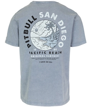 T-shirt PIT BULL Denim Washed PLANET SURF light blue