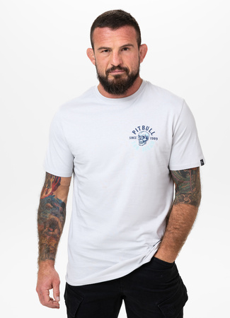 T-shirt PIT BULL SKULL SURF white blue