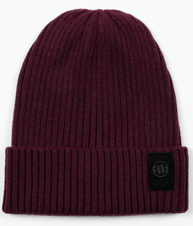 Czapka zimowa PIT BULL VELCRO LOGO bordowa