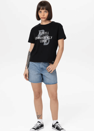 T-shirt damski PIT BULL Oversize LOYAL WMN czarny
