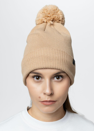 Czapka zimowa PIT BULL BUBBLE SMALL LOGO beżowa