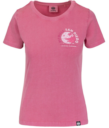 T-shirt damski PIT BULL Denim Washed PLANET SURF WMN różowy