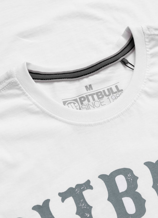 T-shirt PIT BULL STRENGTH &  RESPECT biały