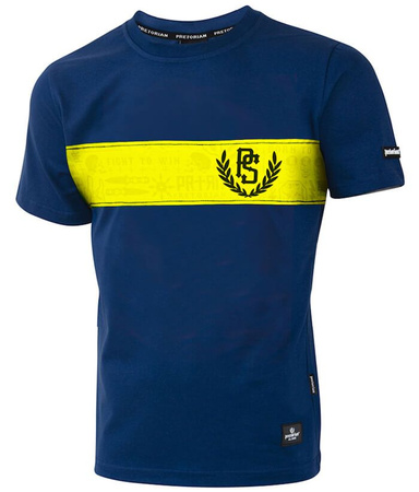 T-shirt PRETORIAN TROUBLE YELLOW STRAP granatowy
