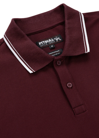 POLO PIT BULL regular LOGO STRIPES bordowe (burgundy)