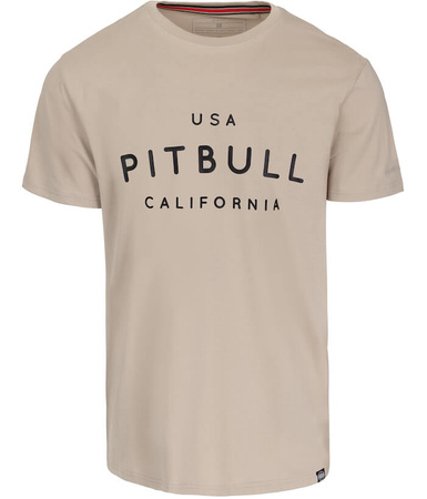 T-shirt PIT BULL USA CAL 190 spandex beżowy (greyish sand)