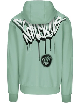Bluza PIT BULL Tricot Terry GRAFFITI light mint kaptur