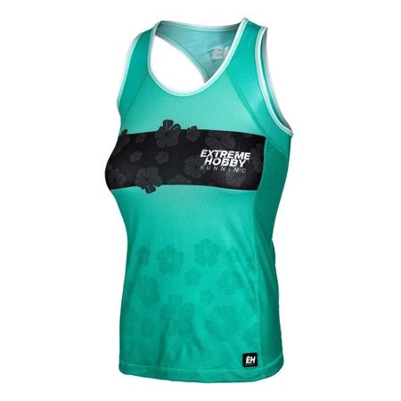 Tank top biegowy damski EXTREME HOBBY FLOWERS miętowy