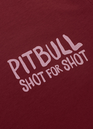 T-shirt PIT BULL SHOT FOR SHOT bordowa