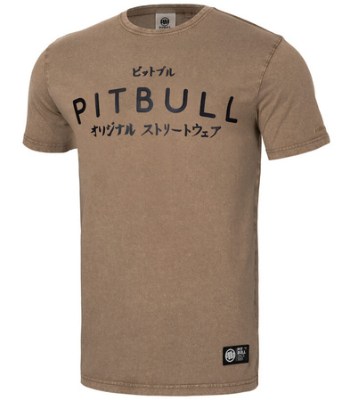 T-shirt PIT BULL Denim Washed BRAVERY brązowy