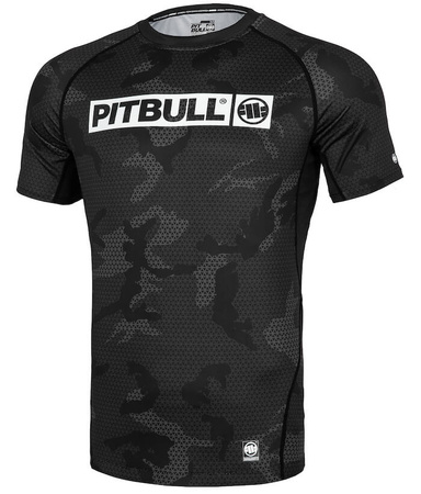 Rashguard PIT BULL NET CAMO HILLTOP 2 all black camo krótki rękaw