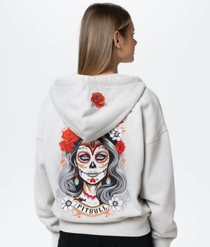 Damska bluza PIT BULL Washed LOVIA SANTA MUERTE WMN white stone rozpinana