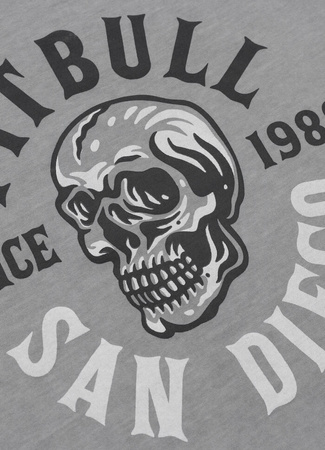 T-shirt PIT BULL T-shirt PIT BULL Denim Washed RAW EDGE SKULL LOGO grey